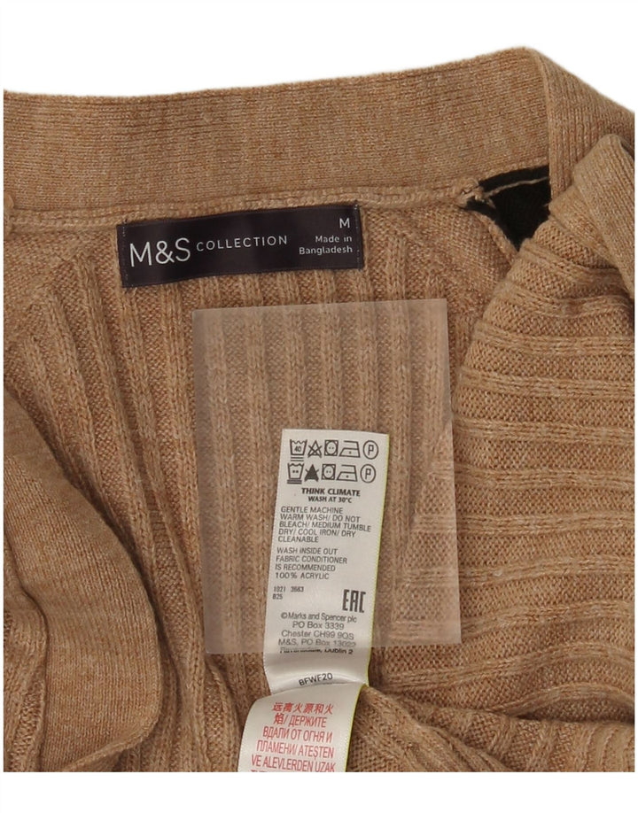 Pulover cardigan deschis pentru femei Marks & Spencer UK 12 Medium Bej Colorblock