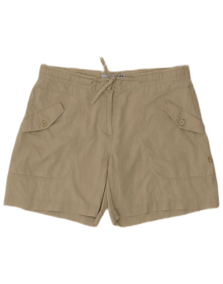 Sergio Tacchini Pantaloni scurți cargo pentru femei IT 46 Large W34 Green Linen