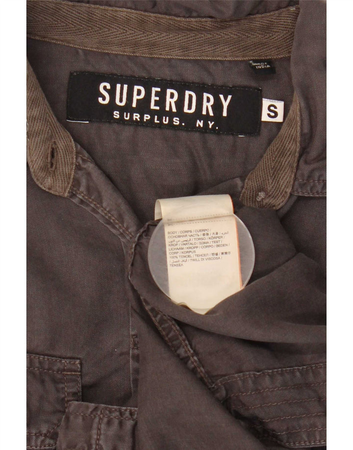 Cămașă militară Superdry pentru femei UK 10 Small Grey Viscose