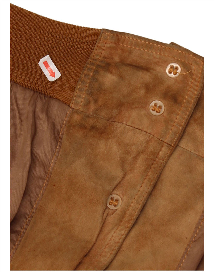 Bomber vintage pentru bărbați din piele intoarsa UK 42 XL maro