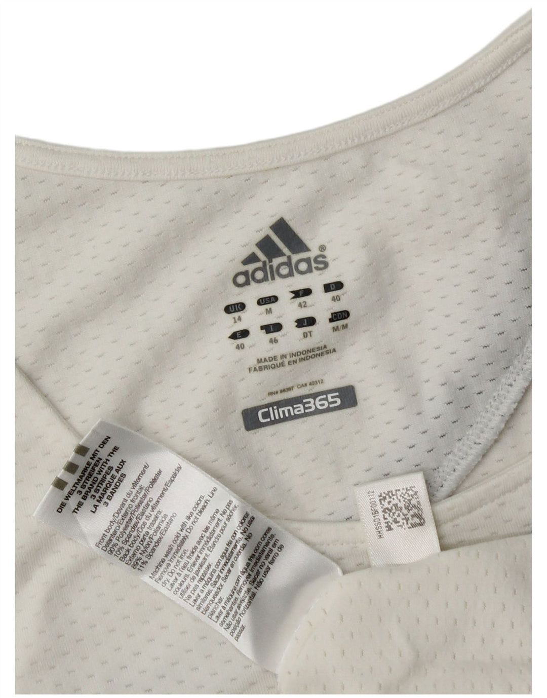 Adidas Climacool Vest Top pentru femei UK 14 Medium White Poliester