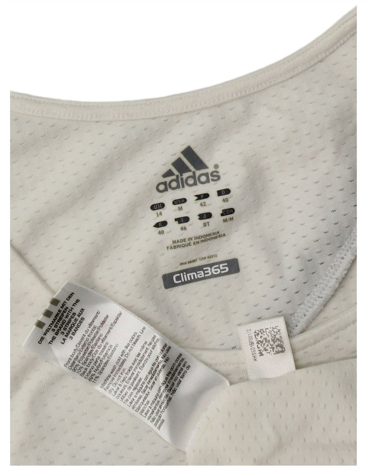 Adidas Climacool Vest Top pentru femei UK 14 Medium White Poliester