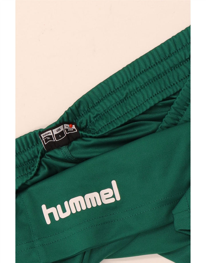 Pantaloni scurți sport grafic pentru bărbați Hummel, mari, verde