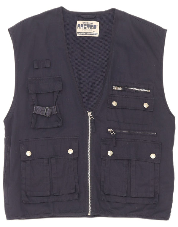 Master Mens Utility Gilet UK 42 XL Bleumarin Poliester