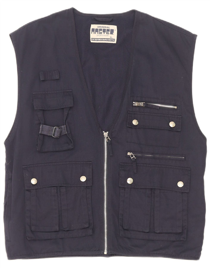 Master Mens Utility Gilet UK 42 XL Bleumarin Poliester