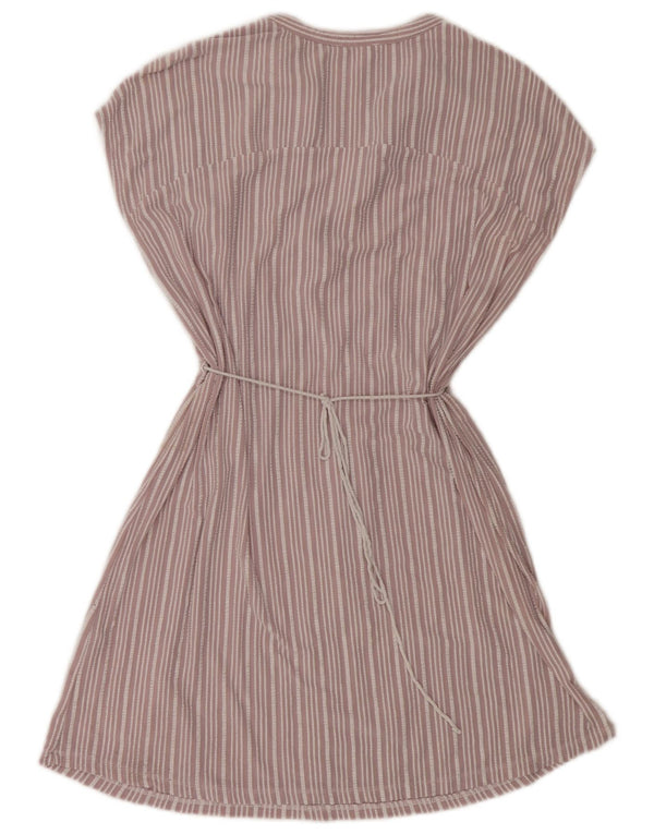 Rochie în formă de A pentru femei Zara UK 14 Viscoză cu dungi roz mediu