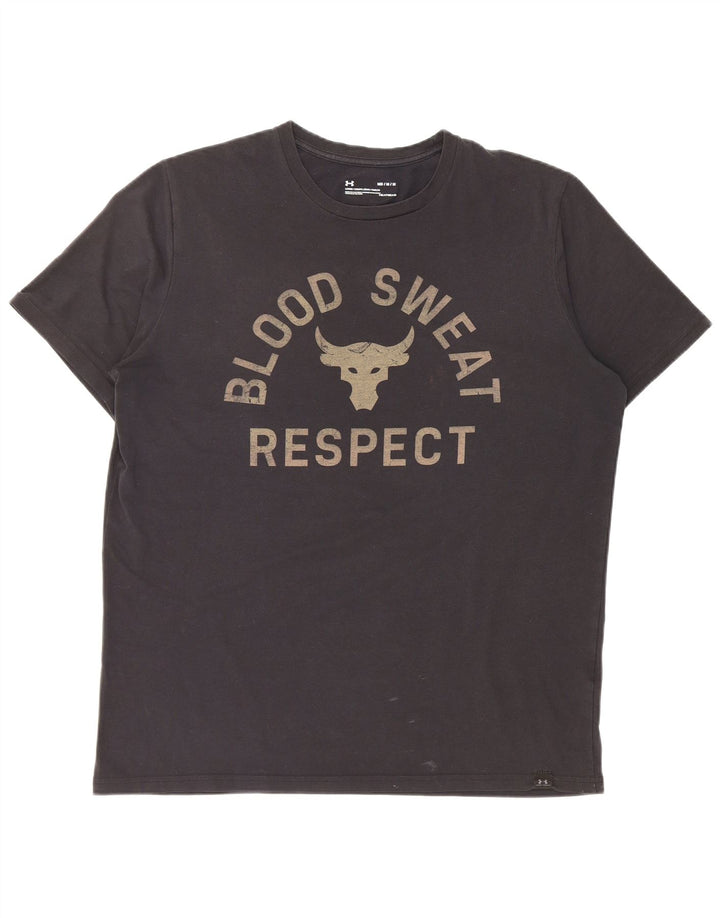 Tricou grafic Under Armour pentru bărbați Heat Gear Top Mediu Negru