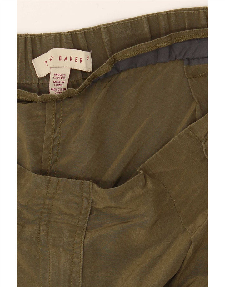 Pantaloni cargo cu talie înaltă pentru femei Ted Baker Mărimea 3 Mediu L34 L28 Kaki