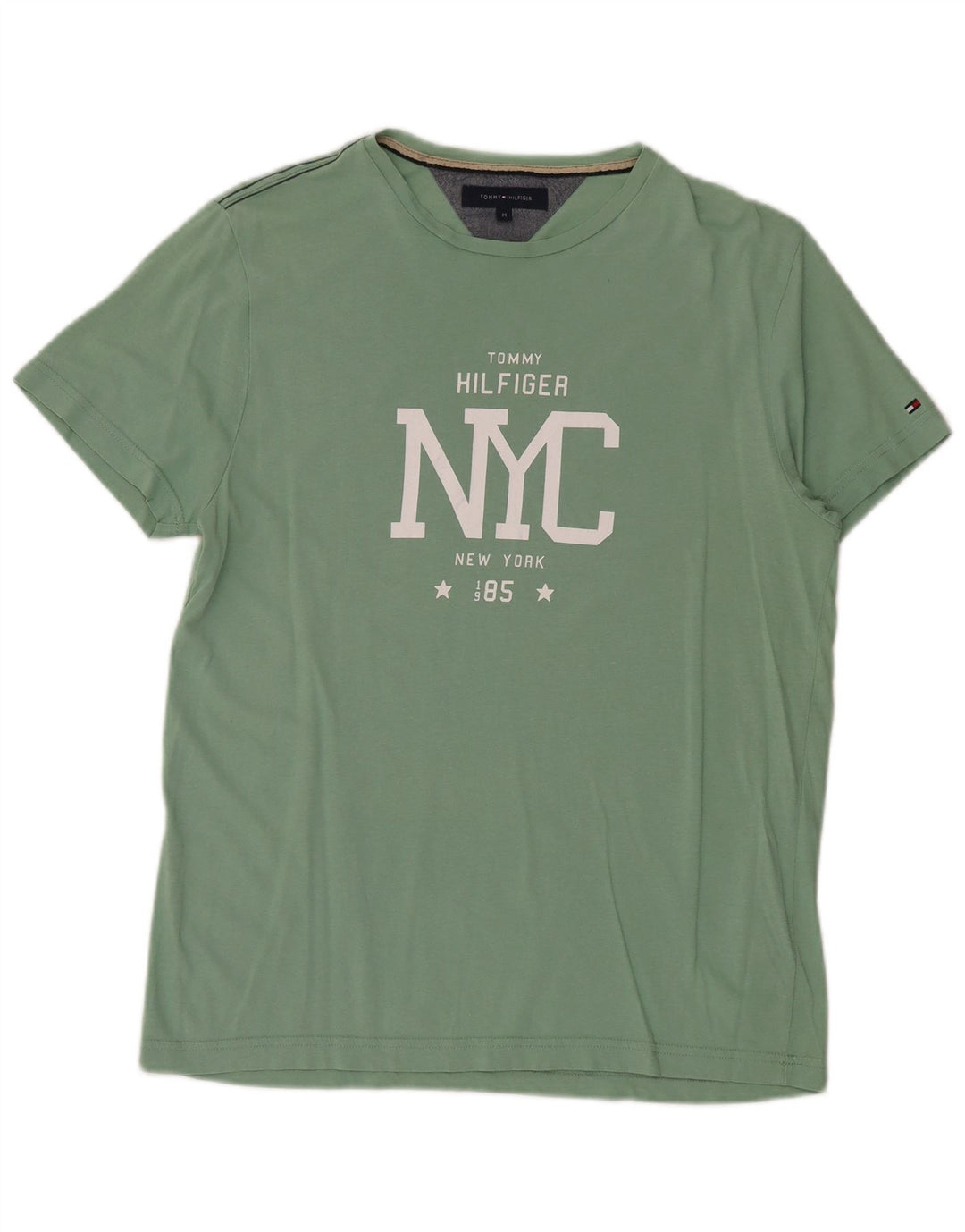 Tricou grafic Tommy Hilfiger pentru bărbați Top din bumbac verde mediu