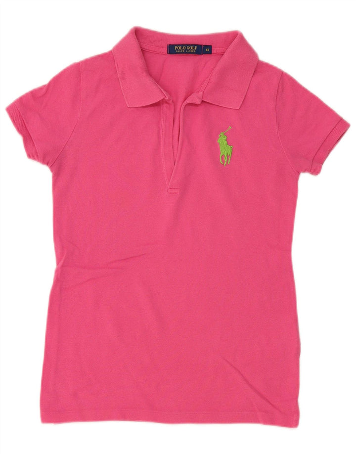 POLO RALPH LAUREN Tricou polo pentru femei UK 6 XS bumbac roz