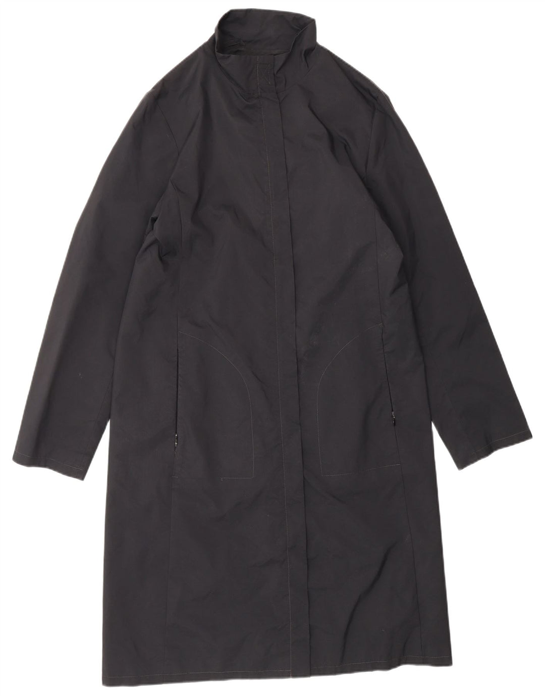 WAREHOUSE Womens Overcoat UK 12 Medium  Black Polyester