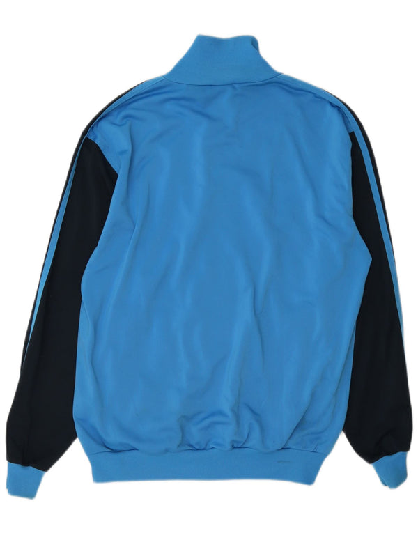 Adidas Mens Tracksuit Top Jacket UK 36/38 Small Blue Colourblock Polyester