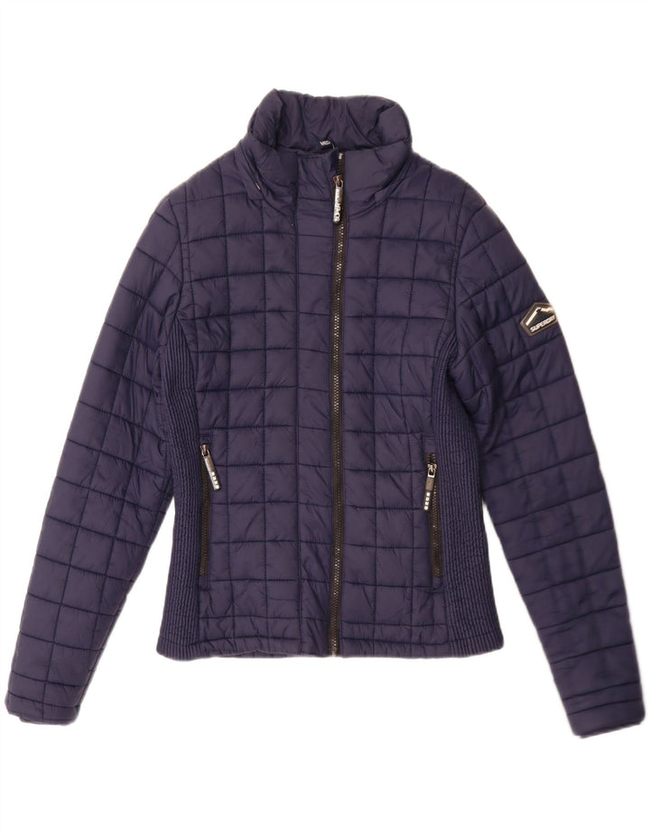 Jachetă căptușită pentru femei SUPERDRY UK 12 Medium Navy Blue Marine