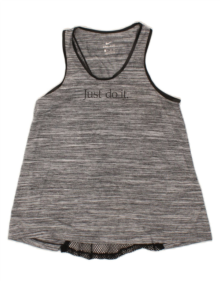 NIKE Womens Graphic Vest Top UK 6 XS Grey Flecked Vintage Nike and Second-Hand Nike from Messina Hembry 