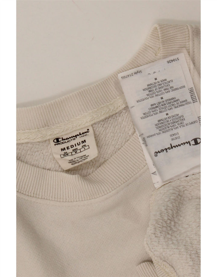 CHAMPION Mens Sweatshirt Jumper Medium White Cotton