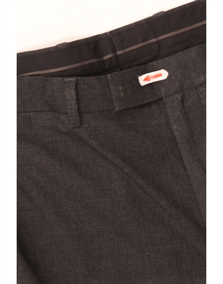 Pantaloni de costum pentru bărbați Marks & Spencer, cu ajustare normală, L38 L29, poliester gri