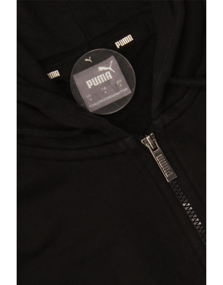 PUMA Mens Zip Hoodie Sweater Small Black Cotton