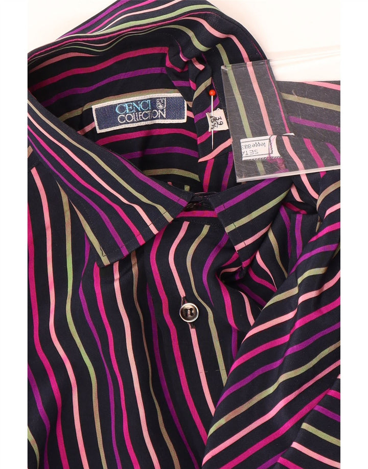 Cămașă pentru bărbați VINTAGE Mărimea 39 15 1/2 Mătase Medie, Multicoloră, în dungi