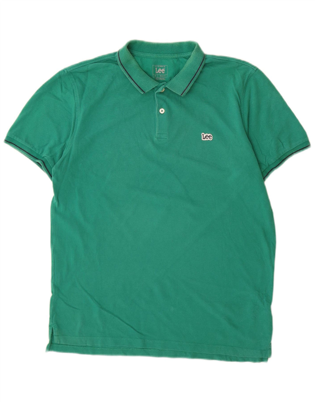 Cămașă polo Lee pentru bărbați, bumbac verde mediu, cu formă regulată
