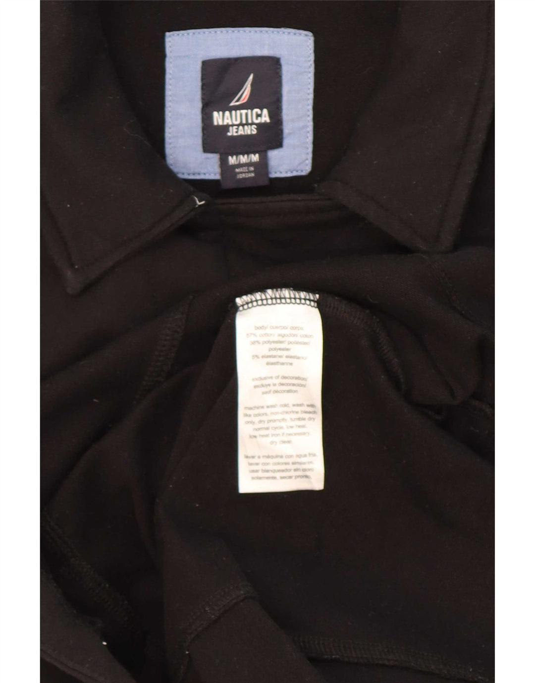 Palton dublu pentru femei Nautica UK 14 bumbac mediu negru