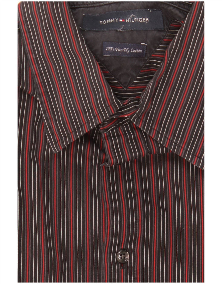 Cămașă pentru bărbați TOMMY HILFIGER, bumbac cu dungi negre medii