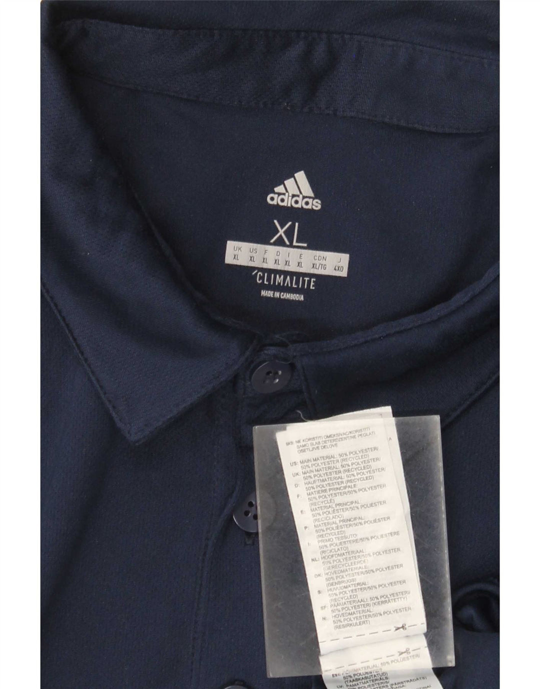 Tricou polo Adidas Climalite pentru bărbați XL, poliester bleumarin