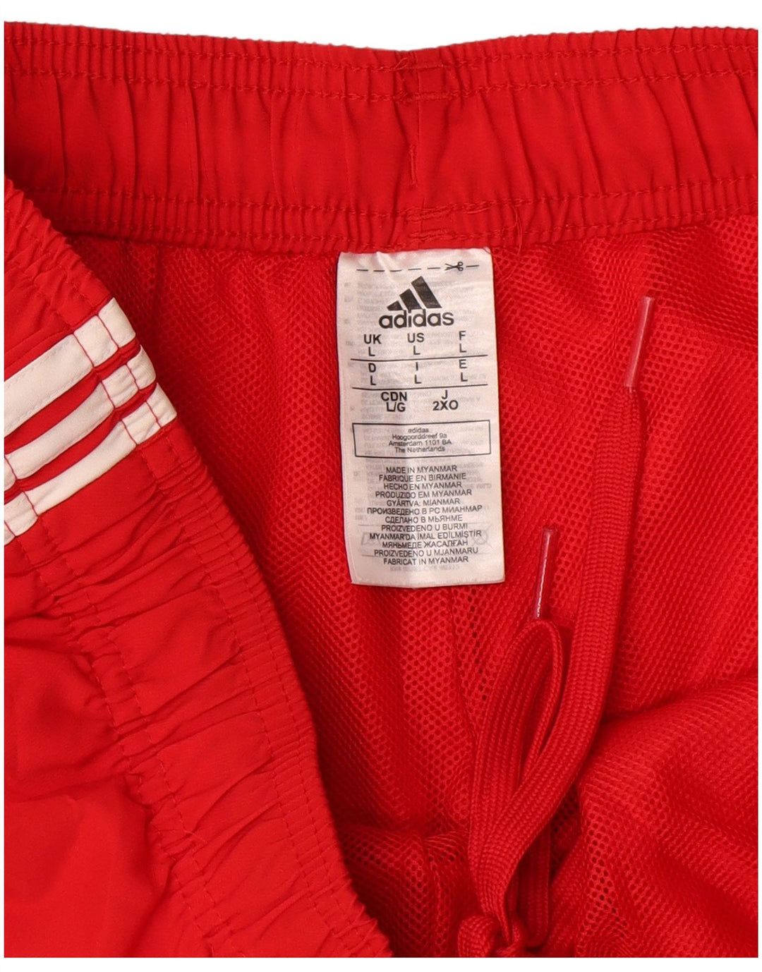 Pantaloni scurți sport adidas pentru bărbați, poliester roșu mare