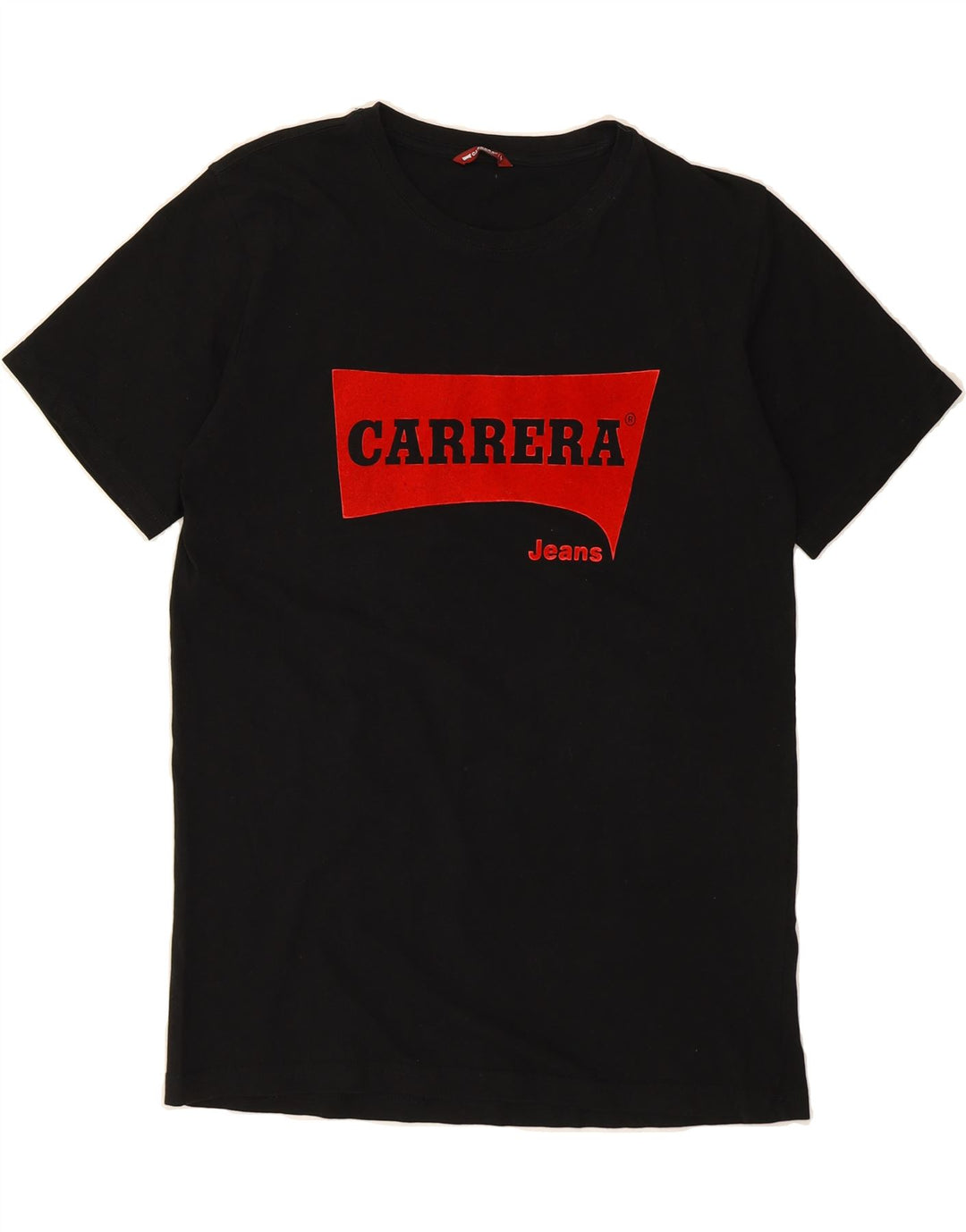 CARRERA Womens Graphic T-Shirt Top UK 14 Medium Black Cotton Vintage Carrera and Second-Hand Carrera from Messina Hembry 
