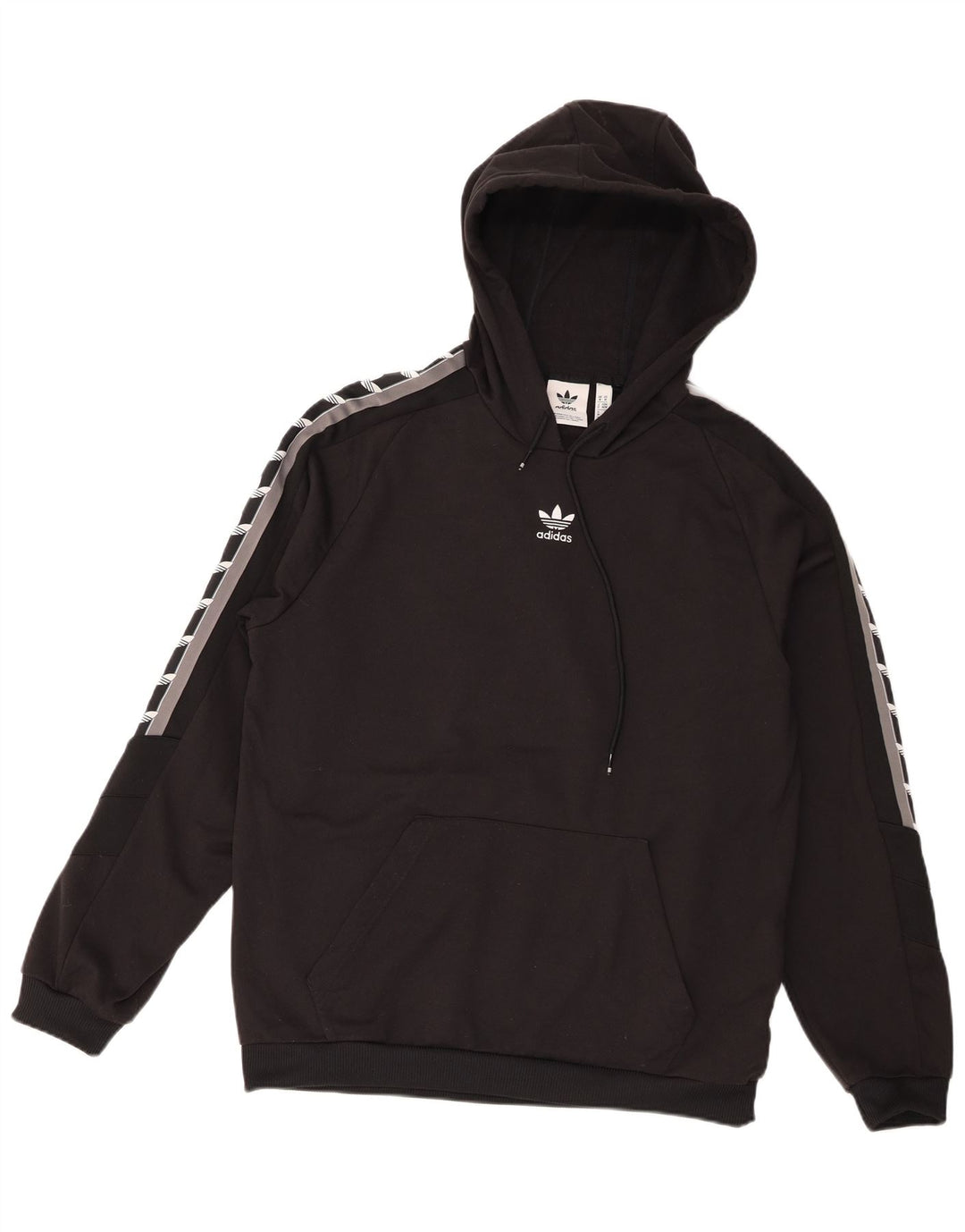 Pulover cu glugă grafic pentru bărbați Adidas, mediu negru, poliester bloc de culoare