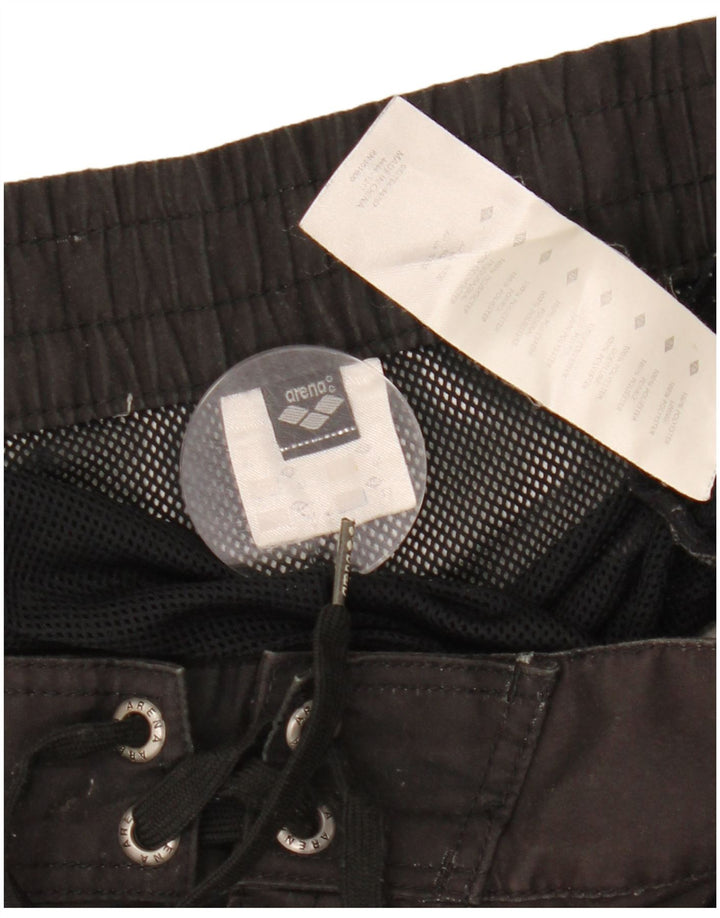 Pantaloni scurți de înot cu grafică pentru bărbați ARENA, poliester color bloc mediu, negru