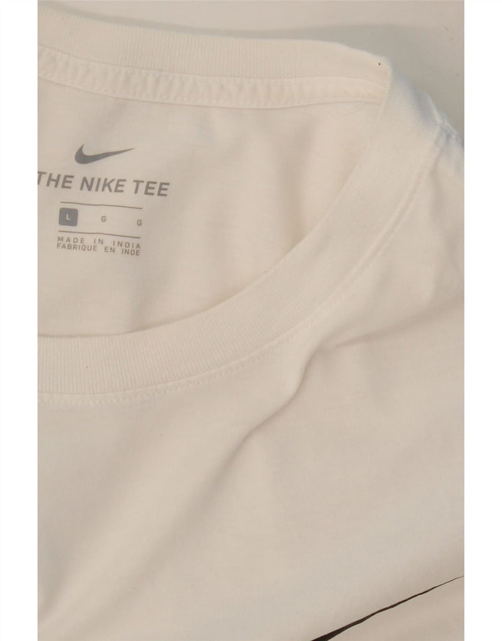 NIKE Mens Graphic T-Shirt Top Large White Vintage Nike and Second-Hand Nike from Messina Hembry 
