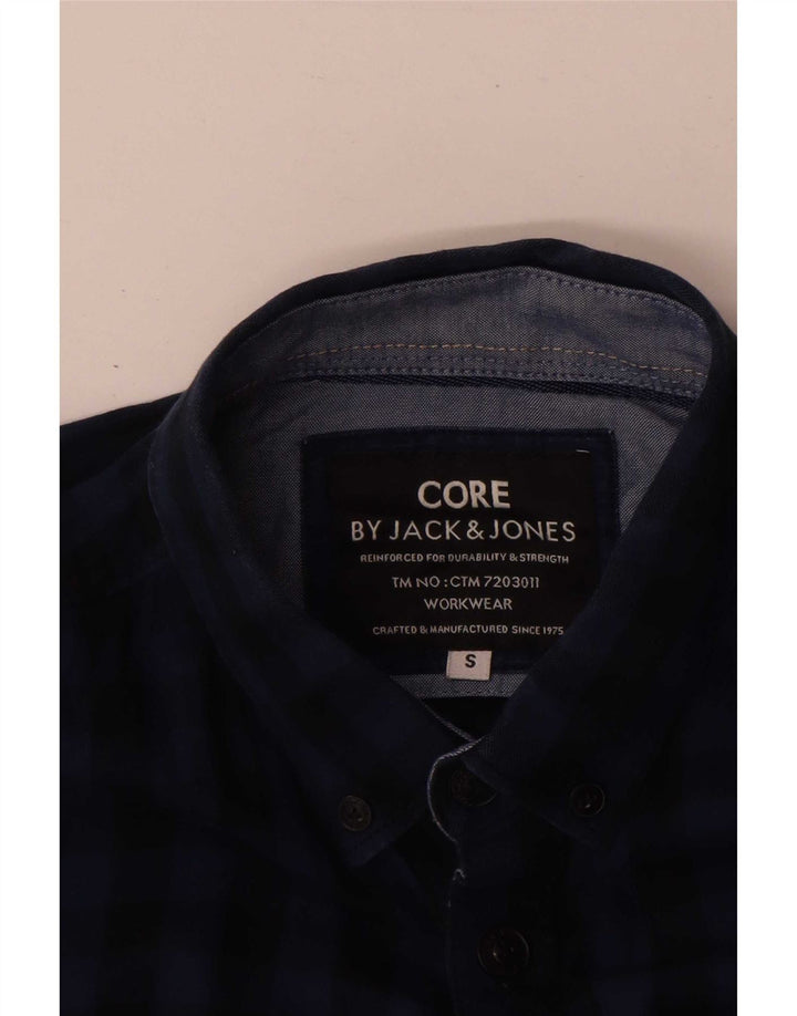 Cămașă de lucru pentru bărbați Jack & Jones, mică, din bumbac vichy, albastru bleumarin