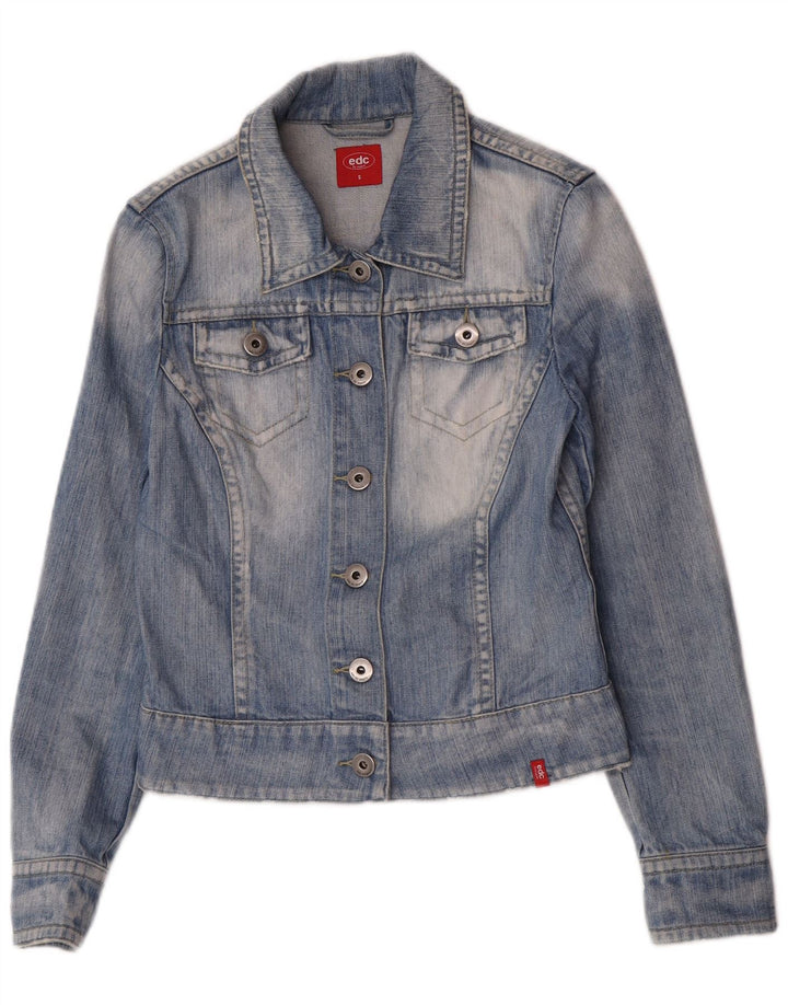 Jachetă de denim crop EDC pentru femei UK 10 mic, albastru, bumbac