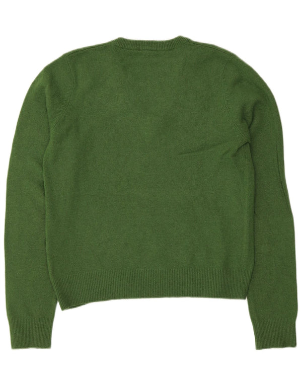 Pulover cu decolteu în V Gant pentru femei UK 14 Lână verde mare