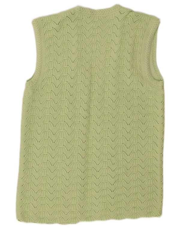 Pulover cardigan deschis pentru femei vintage UK 14 verde mediu