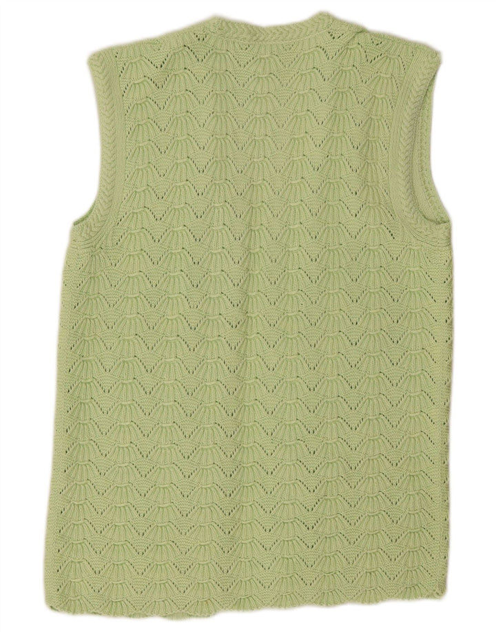Pulover cardigan deschis pentru femei vintage UK 14 verde mediu