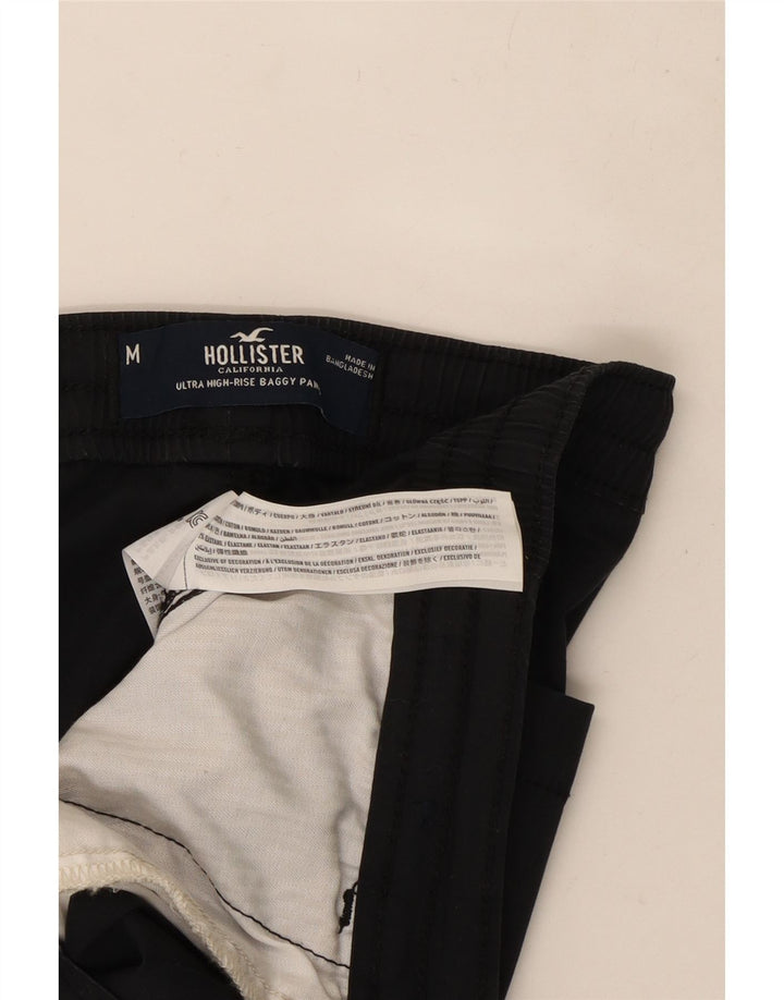 Pantaloni de trening Hollister pentru femei Joggeri bumbac mediu negru