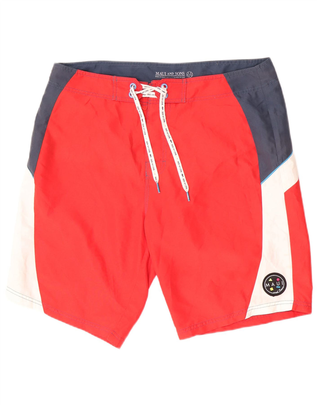 Pantaloni scurți de înot pentru bărbați Maui and Sons XL poliester color bloc roșu