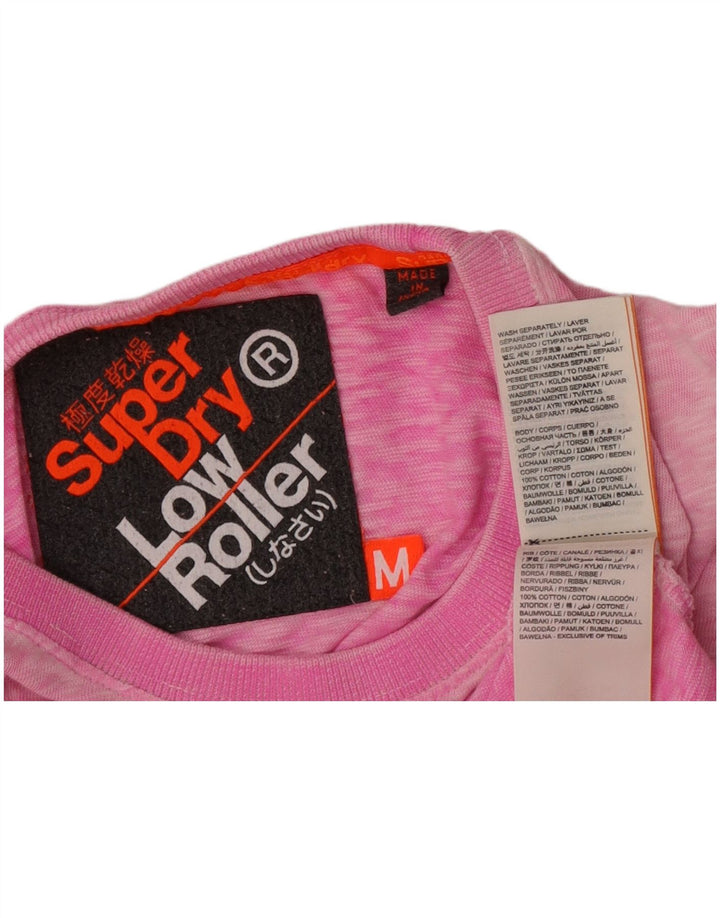 Tricou Superdry pentru bărbați Top mediu roz din bumbac cu pete