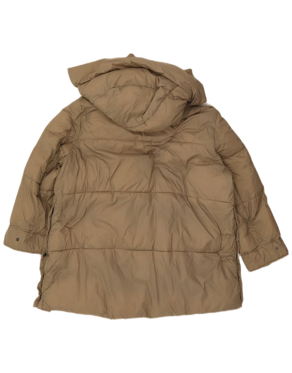 Palton supradimensionat cu glugă pentru femei Zara UK 18 XL poliester bej