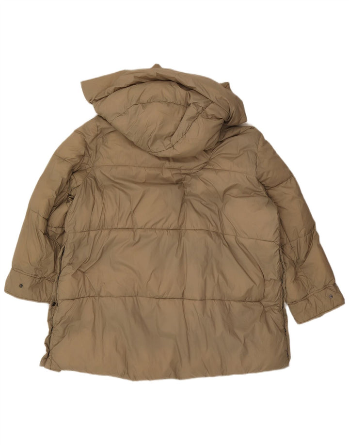 Palton supradimensionat cu glugă pentru femei Zara UK 18 XL poliester bej