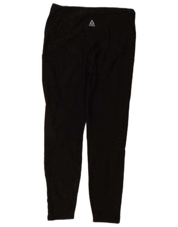 Leggings grafic Reebok pentru femei UK 12 Medium Black