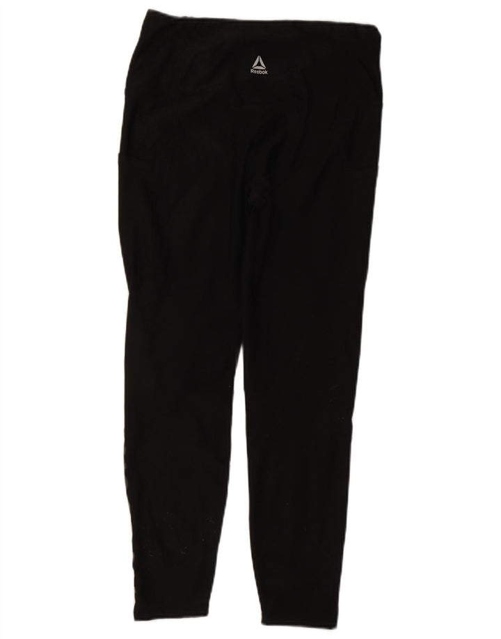 Leggings grafic Reebok pentru femei UK 12 Medium Black