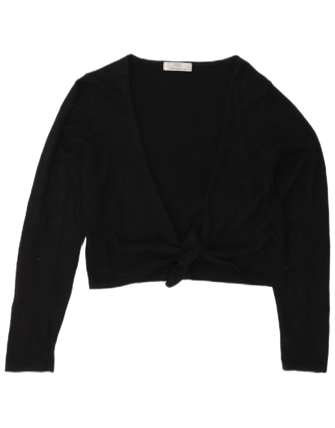 Marks & Spencer Pulover Crop Cardigan pentru Femei UK 10 Small Black Viscose