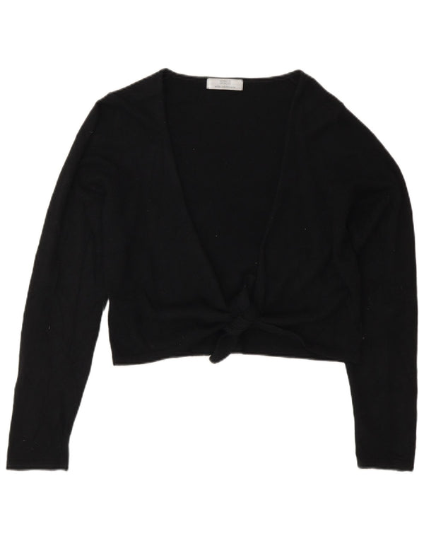 Marks & Spencer Pulover Crop Cardigan pentru Femei UK 10 Small Black Viscose