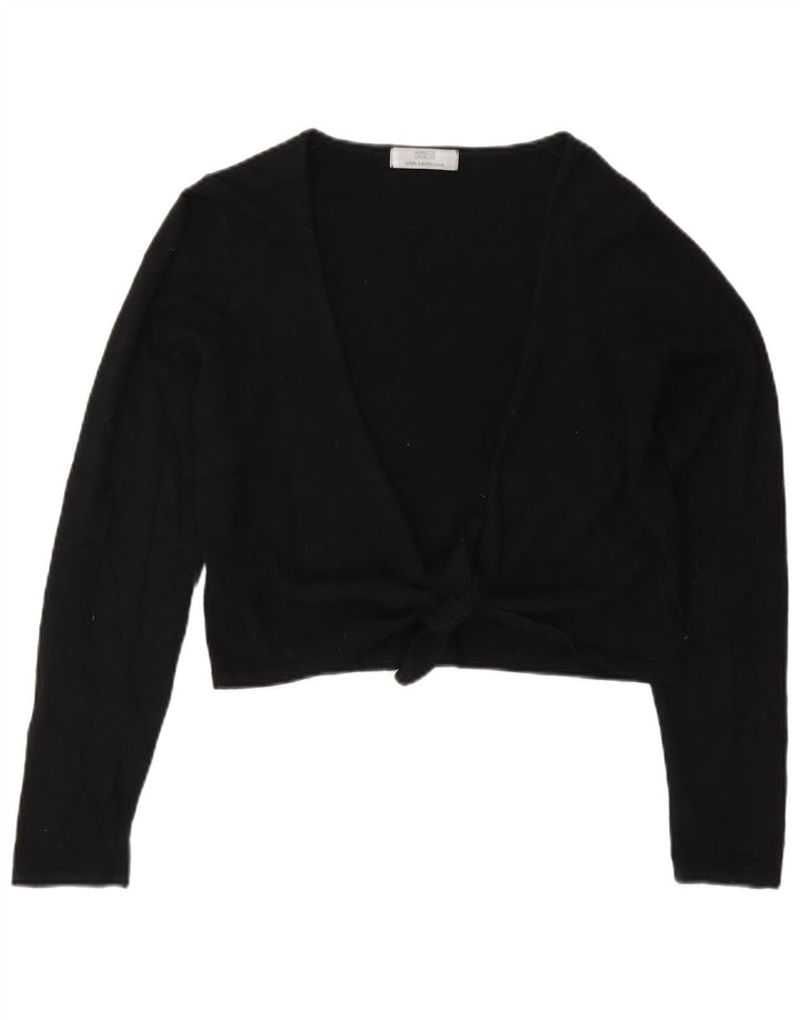 Marks & Spencer Pulover Crop Cardigan pentru Femei UK 10 Small Black Viscose