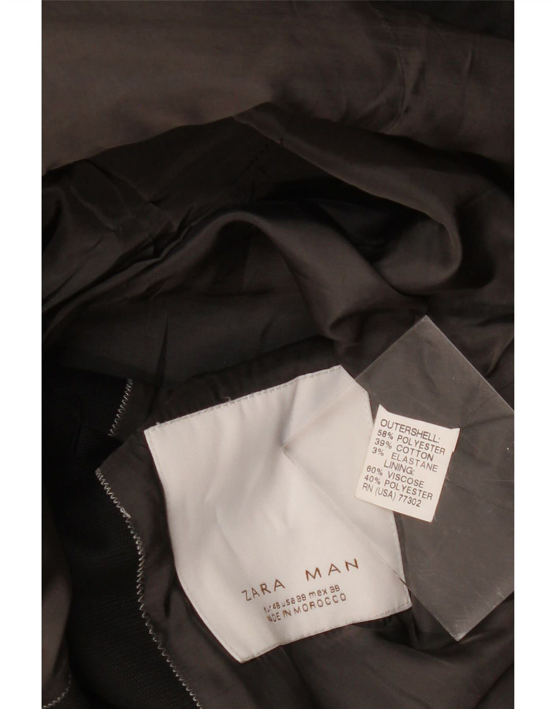 Jachetă pentru bărbați ZARA cu 2 nasturi EU 48 Poliester mediu negru