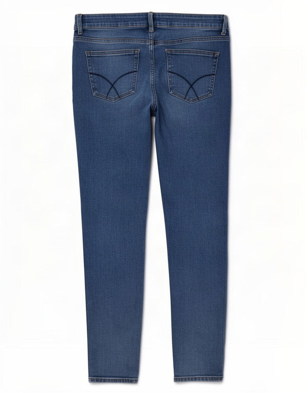 Crew Clothing Blugi subțiri pentru femei UK 14 Large W34 L28 Blue Bumbac