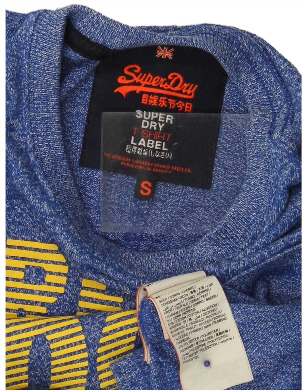 SUPERDRY tricou cu grafic real pentru bărbați Top mic albastru bumbac cu pete