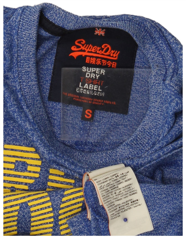 SUPERDRY tricou cu grafic real pentru bărbați Top mic albastru bumbac cu pete